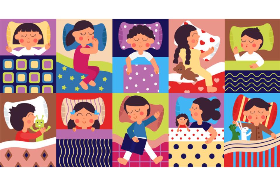 sleeping children cartoon